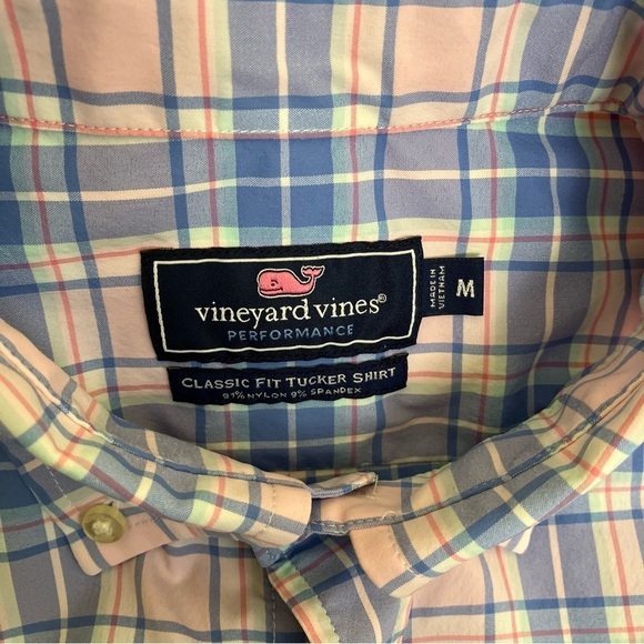 Vineyard Vines Tartan Plaid Classic Fit Tucker Shirt Performance Fabric Preppy M - Picture 11 of 15